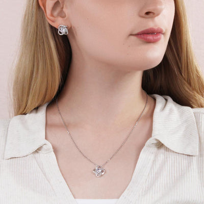 Love Knot Earring & Necklace Set - Wife