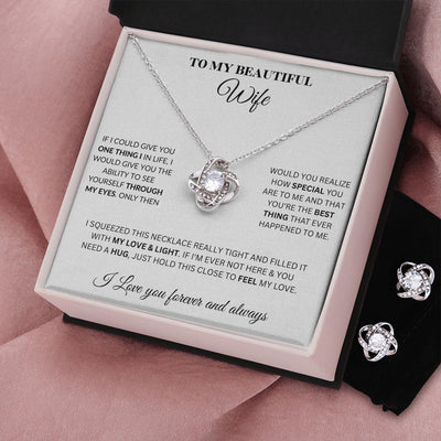 Love Knot Earring & Necklace Set - Wife