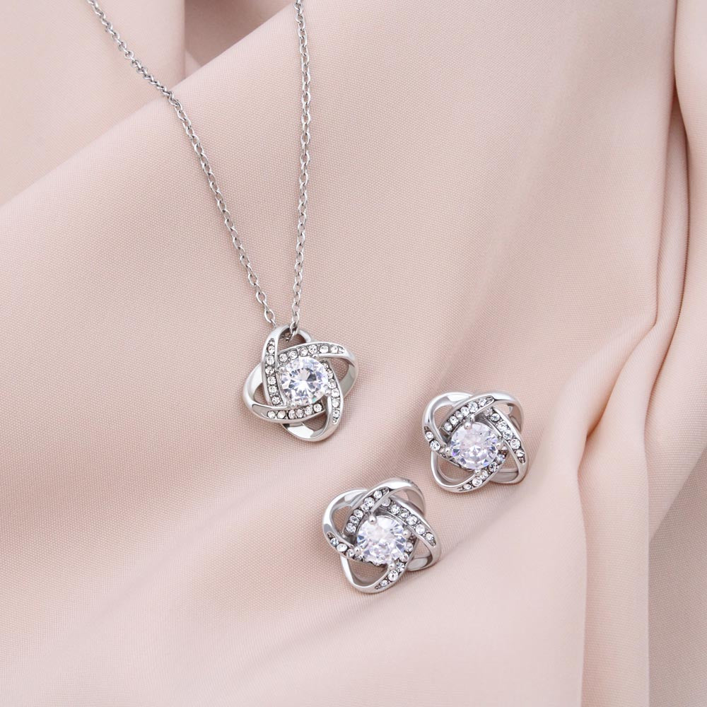 Love Knot Earring & Necklace Set - Wife