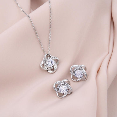 Love Knot Earring & Necklace Set - Wife