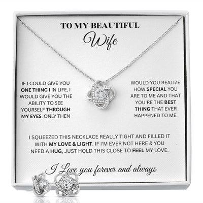 Love Knot Earring & Necklace Set - Wife