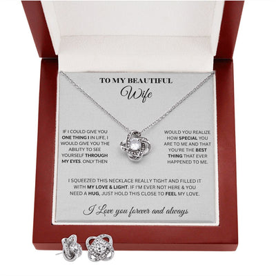 Love Knot Earring & Necklace Set - Wife