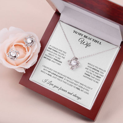Love Knot Earring & Necklace Set - Wife