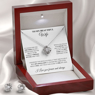 Love Knot Earring & Necklace Set - Wife