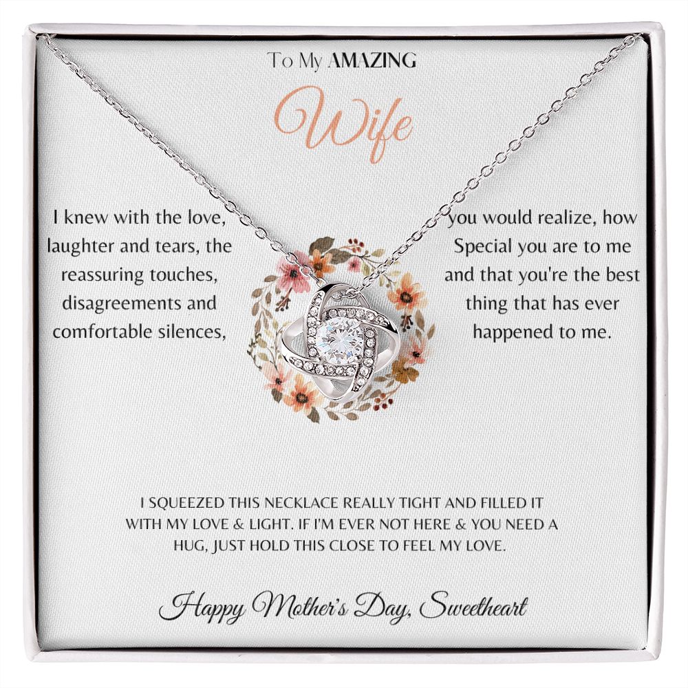 Love Knot Necklace - Yellow & White Gold - Mother's Day