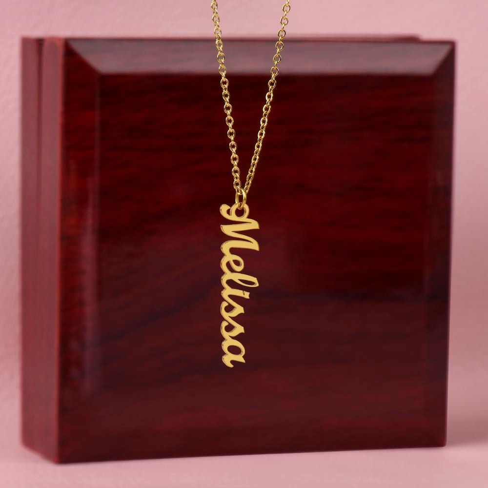 Vertical Name Necklace - Mother's Day